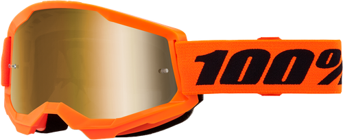 100% 50028-00015 STRATA 2 GOGGLE NEON ORANGE MIRROR GOLD LENS