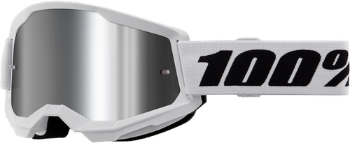 100% 50028-00019 STRATA 2 GOGGLE WHITE MIRROR SILVER LENS