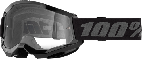 100% 50031-00007 STRATA 2 JUNIOR GOGGLE BLACK CLEAR LENS