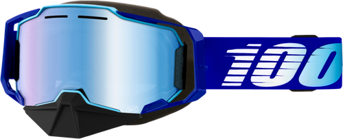 100% 50007-10008 ARMEGA SNOWMOBILE GOGGLE BLUE W/ YELLOW LENS