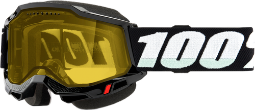 100% 50021-10008 ACCURI 2 SNOWMOBILE GOGGLE BLACK W/ YELLOW LENS