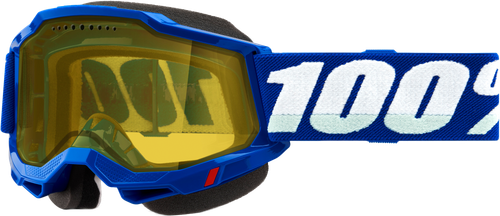 100% 50021-10009 ACCURI 2 SNOWMOBILE GOGGLE BLUE W/ YELLOW LENS