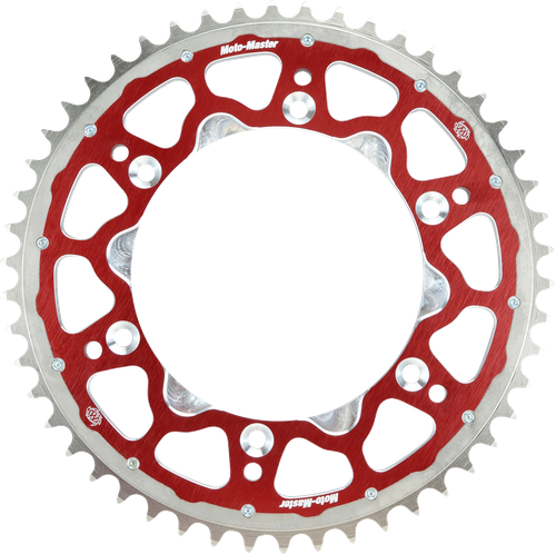 MOTO-MASTER 620123348 Fusion Series Dual Ring Rear Sprocket - 48 Tooth - Red - 48 Tooth Red