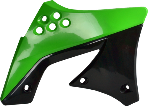 POLISPORT 8412800001 Radiator Cover - Black/Green OEM '10-'11 - Kawasaki - KX '09-'12 - Black/Green OEM '10-'11 Kawasaki KX '09-'12