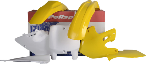 POLISPORT 90094 Standard Body Kit - White/Yellow OEM - Suzuki - RM '99-'00 - White/Yellow OEM Suzuki RM '99-'00