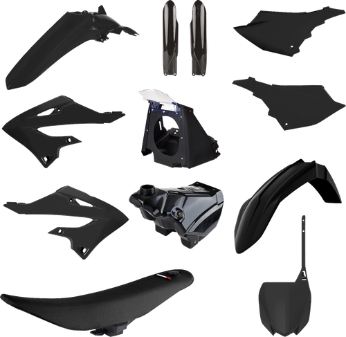 POLISPORT 91573 Full Body Kit - Restyle - Black - Yamaha - YZ '02-'21 - Restyle Black Yamaha YZ '02-'21