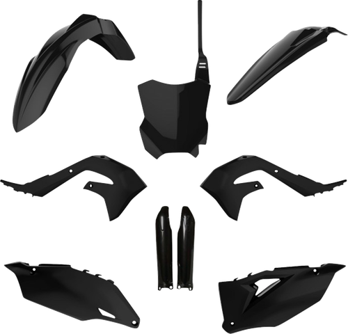 POLISPORT 91496 Full Body Kit - Black - Kawasaki - KX '19-'24 - Black Kawasaki KX '19-'24