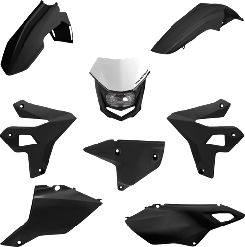 POLISPORT 91591 Standard Body Kit - With Headlight - Restyle - Black - Suzuki - DRZ '00-'24 - With Headlight Restyle Black Suzuki DRZ '00-'24