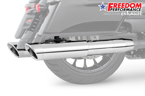 Freedom Performance HARLEY 4.5" 2-STEP SLIP-ONS FOR TOURING/TRIKE BUNDLE - HD01403 - 1995 to 2016 CHROME / SLASH / CHROME