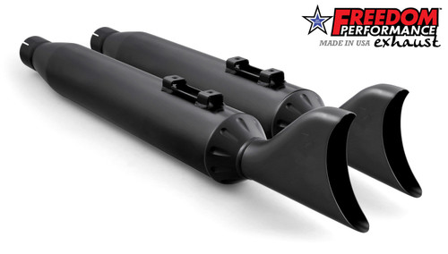 Freedom Performance HARLEY TRIKE SHARKTAIL & RACING 4" SLIP-ONS Bundle - HD01420-TRI21 - 2008-2021 BLACK (TRI KIT REQUIRED TO FIT STOCK OR FPE HEADERS) / SHARKTAIL / PITCH BLACK