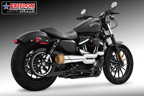 Freedom Performance HARLEY SPORTSTER 2-INTO-1 "HIGH" AMERICAN OUTLAW 1986-2022 - HD01423 - 2004-PRESENT / CHROME / SCULPTED GOLD