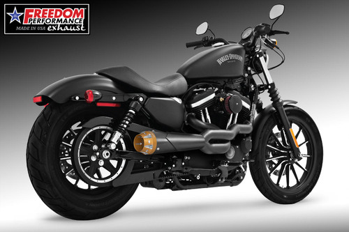 Freedom Performance HARLEY SPORTSTER 2-INTO-1 "HIGH" AMERICAN OUTLAW 1986-2022 - HD01432 - 1986-2003 / BLACK / SCULPTED GOLD