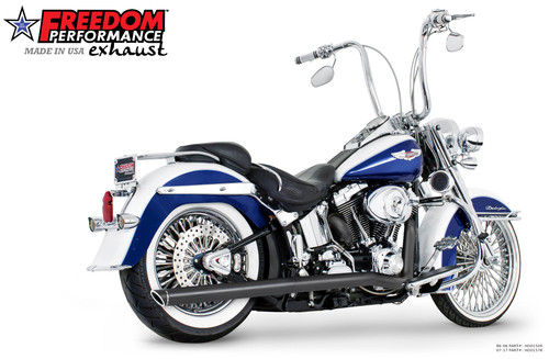 Freedom Performance HARLEY SOFTAIL 2.5" CLASSIC TRUE-DUALS FULL SYSTEM Fits 1986-2006 or 2007-2017 BUNDLE - HD01509 - 1986-2006 / 33'S BLACK / SLASH SCULPTED BLACK