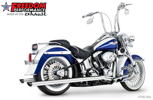 Freedom Performance HARLEY SOFTAIL 2.5" CLASSIC TRUE-DUALS FULL SYSTEM Fits 1986-2006 or 2007-2017 BUNDLE - HD01521 - 1986-2006 / 39'S CHROME / SLASH PITCH BLACK