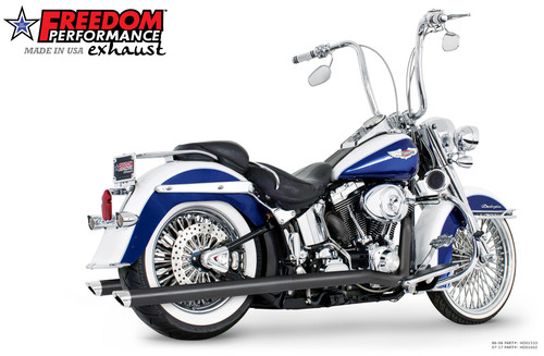 Freedom Performance HARLEY SOFTAIL 2.5" CLASSIC TRUE-DUALS FULL SYSTEM Fits 1986-2006 or 2007-2017 BUNDLE - HD01533 - 1986-2006 / 36'S BLACK / SLASH CHROME