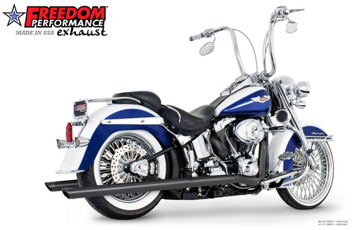 Freedom Performance HARLEY SOFTAIL 2.5" CLASSIC TRUE-DUALS FULL SYSTEM Fits 1986-2006 or 2007-2017 BUNDLE - HD01538 - 1986-2006 / 39'S BLACK / SLASH PITCH BLACK
