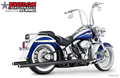 Freedom Performance HARLEY SOFTAIL 2.5" CLASSIC TRUE-DUALS FULL SYSTEM Fits 1986-2006 or 2007-2017 BUNDLE - HD01572 - 2007-2017 / 42'S BLACK / STRAIGHT CHROME