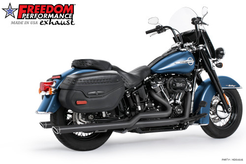 Freedom Performance HARLEY M8 SOFTAIL 2.5" TUCK & UNDER TRUE DUALS FULL SYSTEM 2018-PRESENT BUNDLE *NOT FOR WIDE TIRE BIKES - HD01616 - BLACK/36's / SLASH / SCULPTED BLACK