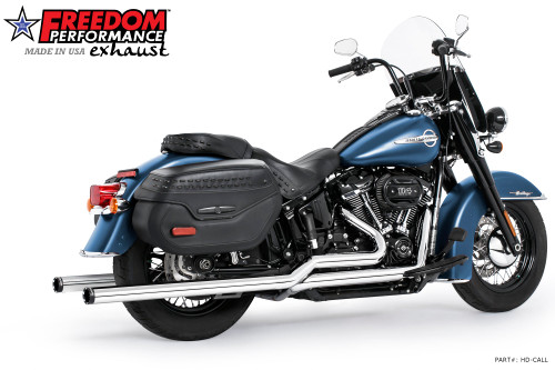 Freedom Performance HARLEY M8 SOFTAIL 2.5" TUCK & UNDER TRUE DUALS FULL SYSTEM 2018-PRESENT BUNDLE *NOT FOR WIDE TIRE BIKES - HD01629 - CHROME/42's / STRAIGHT / SCULPTED BLACK