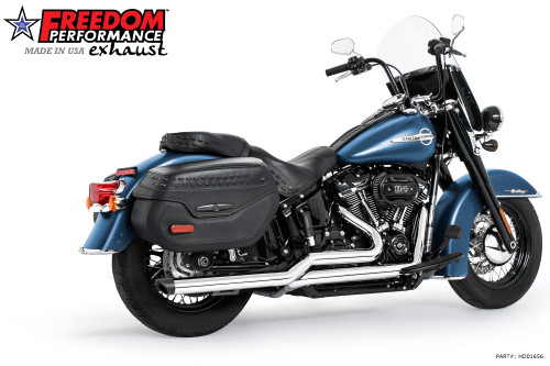Freedom Performance HARLEY M8 SOFTAIL 2.5" TUCK & UNDER TRUE DUALS FULL SYSTEM 2018-PRESENT BUNDLE *NOT FOR WIDE TIRE BIKES - HD01656 - CHROME/33's / SLASH / PITCH BLACK