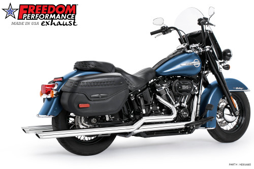 Freedom Performance HARLEY M8 SOFTAIL 2.5" TUCK & UNDER TRUE DUALS FULL SYSTEM 2018-PRESENT BUNDLE *NOT FOR WIDE TIRE BIKES - HD01665 - CHROME/42's / SLASH / CHROME