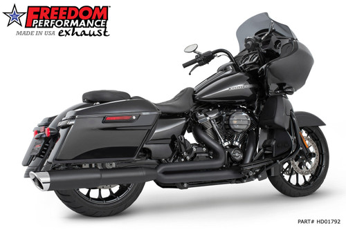 Freedom Performance HARLEY TOURING 4.5" 2 STEPPED UNION 2-INTO-1 RIGHT-SIDE ONLY 2017-PRESENT BUNDLE - HD01792 - BLACK / SLASH / CHROME