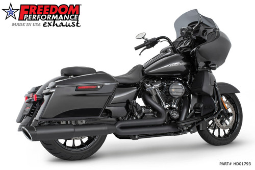 Freedom Performance HARLEY TOURING 4.5" 2 STEPPED UNION 2-INTO-1 RIGHT-SIDE ONLY 2017-PRESENT BUNDLE - HD01793 - BLACK / SLASH / SCULPTED BLACK