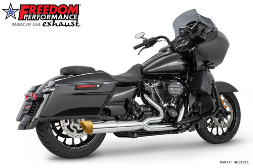 Freedom Performance HARLEY TOURING 4.5" 2 STEPPED MID UNION 2-INTO-1 RIGHT-SIDE ONLY 2017-PRESENT BUNDLE - HD01811 - CHROME / SLASH / SOLID GOLD