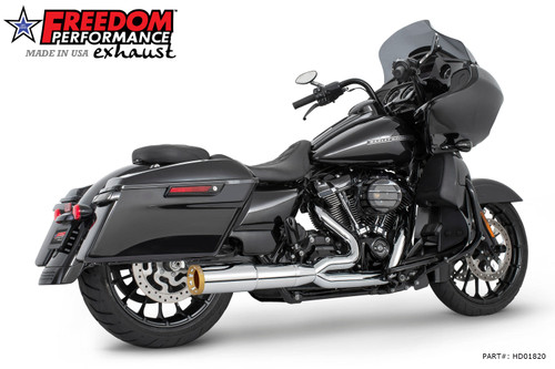Freedom Performance HARLEY TOURING 4.5" 2 STEPPED MID UNION 2-INTO-1 RIGHT-SIDE ONLY 2017-PRESENT BUNDLE - HD01820 - CHROME / STRAIGHT / SCULPTED GOLD