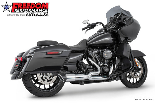 Freedom Performance HARLEY TOURING 4.5" 2 STEPPED SHORT UNION 2-INTO-1 RIGHT-SIDE ONLY 2017-PRESENT BUNDLE - HD01828 - CHROME / SLASH / SCULPTED BLACK