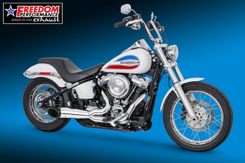 Freedom Performance HARLEY M8 SOFTAIL 2-INTO-1 TURNOUT/SIDEDUMP 2018 - PRESENT BUNDLE - HD01891 - CHROME / SLASH / PITCH BLACK
