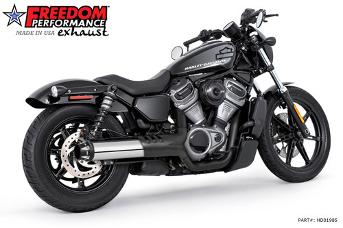 Freedom Performance HARLEY NIGHTSTER 4" SLIP-ON Fits 23'- Present Bundle - HD01985 - CHROME / AMERICAN OUTLAW / SCULPTED BLACK