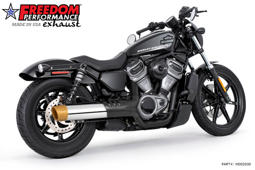 Freedom Performance HARLEY NIGHTSTER 4.5" SLIP-ON Fits 23'- Present Bundle (SPECIAL ORDER) - HD02030 - CHROME / COMBAT FLUTED / SOLID GOLD