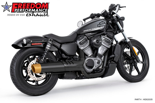 Freedom Performance HARLEY NIGHTSTER 4.5" SLIP-ON Fits 23'- Present Bundle (SPECIAL ORDER) - HD02035 - BLACK / COMBAT FLUTED / SOLID GOLD