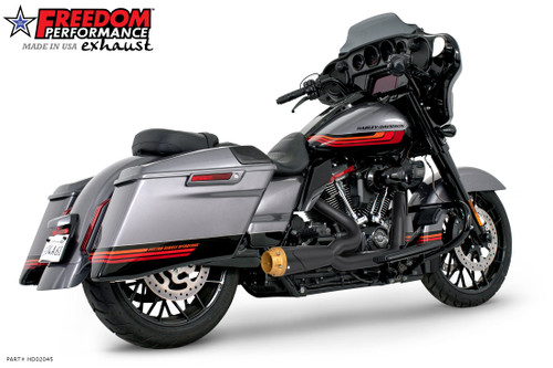 Freedom Performance HARLEY TOURING 2-INTO-1 SHORTY BUNDLE 1994-PRESENT BUNDLE - HD02045 - 2017-PRESENT BLACK / AMERICAN OUTLAW / SOLID GOLD