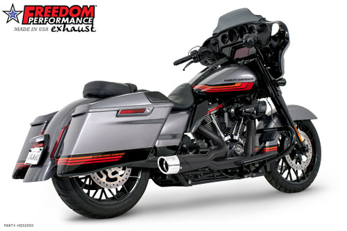 Freedom Performance HARLEY TOURING 2-INTO-1 SHORTY BUNDLE 1994-PRESENT BUNDLE - HD02050 - 2017-PRESENT BLACK / COMBAT FLUTED / CHROME