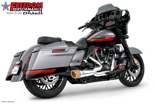 Freedom Performance HARLEY TOURING 2-INTO-1 SHORTY BUNDLE 1994-PRESENT BUNDLE - HD02052 - 2017-PRESENT CHROME / COMBAT FLUTED / SCULPTED GOLD