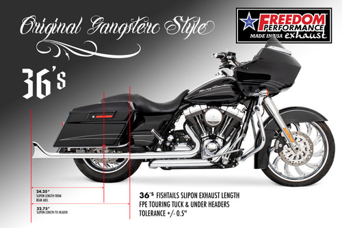 Freedom Performance HARLEY TOURING FISHTAILS 1.875" SLIP-ONS Check Description for Fitments bundle - HD02216-9516 - CHROME / 36's / HD TOURING 1995 to 2016