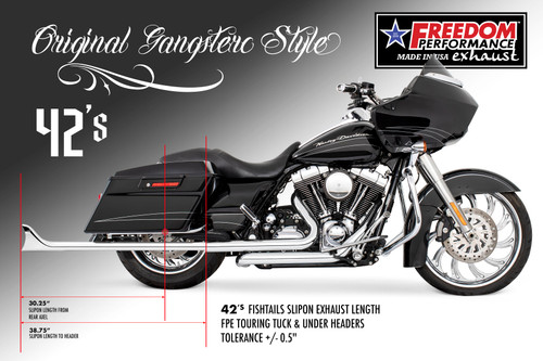 Freedom Performance HARLEY TOURING FISHTAILS 1.875" SLIP-ONS Check Description for Fitments bundle - HD02220-9516 - CHROME / 42's / HD TOURING 1995 to 2016