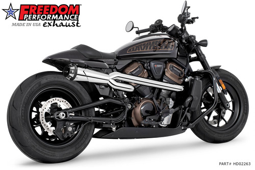 Freedom Performance HARLEY SPORTSTER S 2-INTO-1 COMBAT SHORTY HIGH '21 to Present Bundle - HD02263 - CHROME / AMERICAN OUTLAW / SCULPTED BLACK