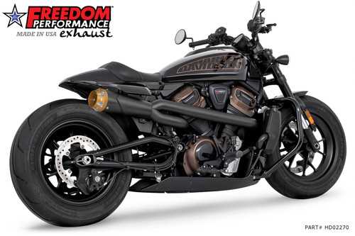 Freedom Performance HARLEY SPORTSTER S 2-INTO-1 COMBAT SHORTY HIGH '21 to Present Bundle - HD02270 - BLACK / AMERICAN OUTLAW / SCULPTED GOLD