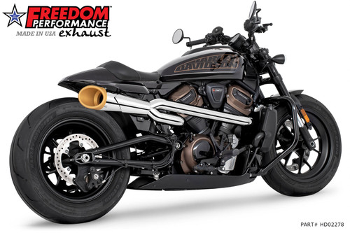 Freedom Performance HARLEY SPORTSTER S 2-INTO-1 COMBAT SHORTY HIGH '21 to Present Bundle - HD02278 - CHROME / COMBAT / SOLID GOLD