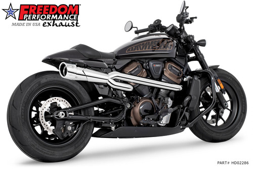 Freedom Performance HARLEY SPORTSTER S 2-INTO-1 COMBAT SHORTY HIGH '21 to Present Bundle - HD02286 - CHROME / COMBAT FLUTED / CHROME