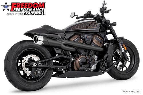 Freedom Performance HARLEY SPORTSTER S 2-INTO-1 COMBAT SHORTY HIGH '21 to Present Bundle - HD02291 - BLACK / COMBAT FLUTED / CHROME