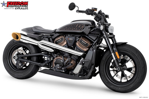 Freedom Performance HARLEY SPORTSTER S 2-INTO-1 TURN-OUT HIGH '21 to Present Bundle - HD02302 - CHROME / SLASH / SOLID GOLD