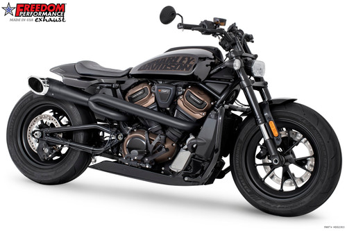 Freedom Performance HARLEY SPORTSTER S 2-INTO-1 TURN-OUT HIGH '21 to Present Bundle - HD02303 - BLACK / SLASH / CHROME