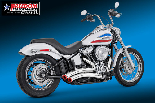 Freedom Performance HARLEY SOFTAIL SHARP CURVE RADIUS 2018 to PRESENT NARROW M8 BUNDLE - HD02527 - CHROME / STRAIGHT / GLOSSY RED