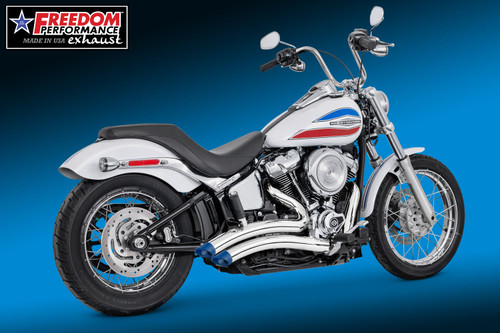 Freedom Performance HARLEY SOFTAIL SHARP CURVE RADIUS 2018 to PRESENT NARROW M8 BUNDLE - HD02529 - CHROME / SLASH / GLOSSY BLUE