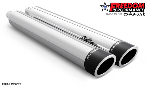 Freedom Performance INDIAN 4" SLIP-ONS FOR VINTAGE/CLASSIC W/O HARD BAGS 2014-2020 - IN00029 - CHROME / LIBERTY / SCULPTED BLACK
