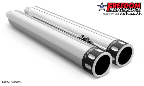 Freedom Performance INDIAN 4" SLIP-ONS FOR VINTAGE/CLASSIC W/O HARD BAGS 2014-2020 - IN00032 - CHROME / EAGLE / SCULPTED BLACK